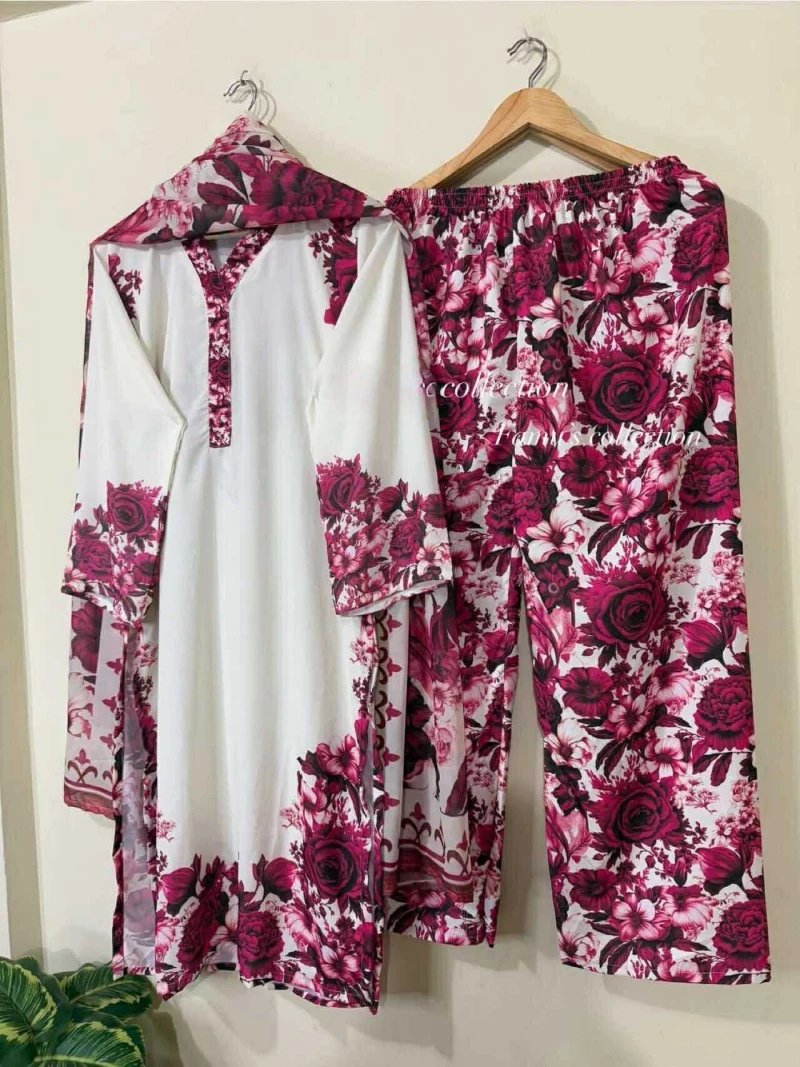 Pink Rose Flower 3pcs